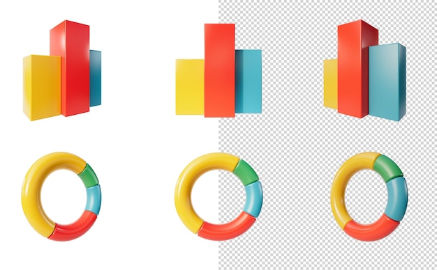 PSD un set di anelli con colori diversi e il numero 9 su di essi.