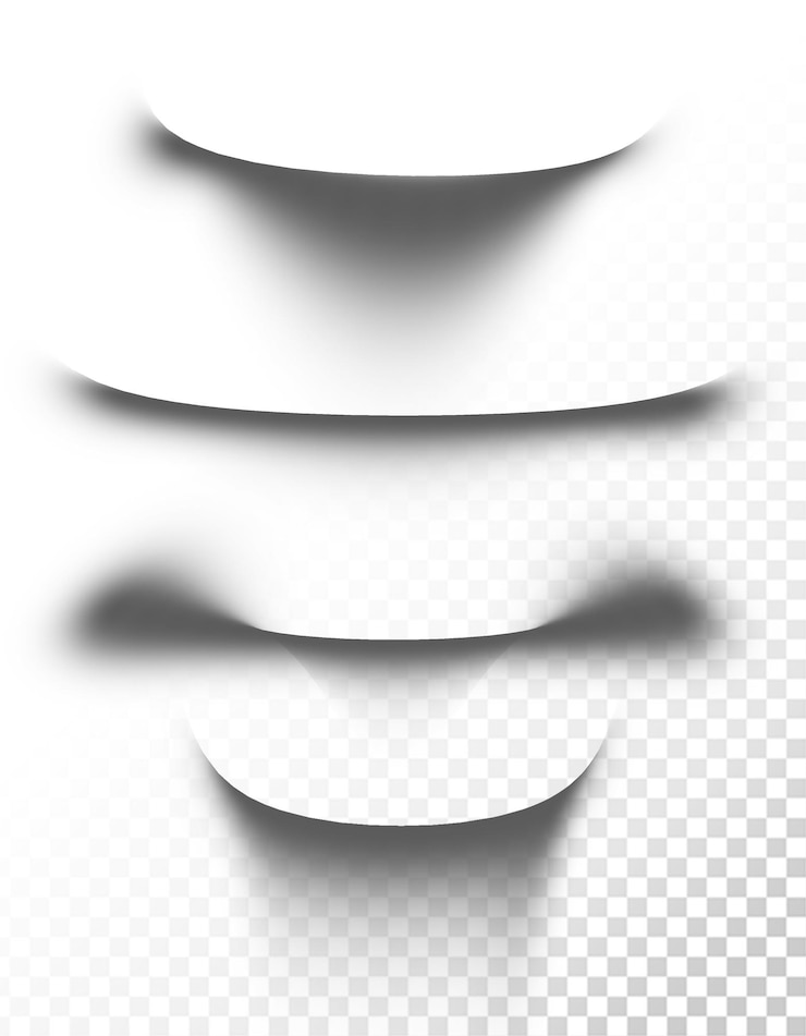 PSD set of shadows on transparent background