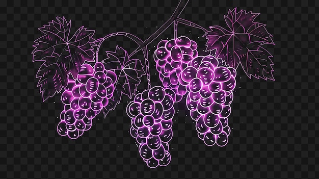 Set of simple grapes 8 bit pixel with vines and leaves and checkere game asset art design concept