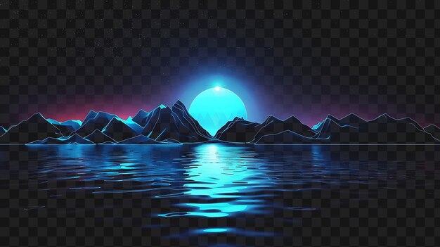 PSD set of simple lake 16 bit pixel with waves and reflections and geom game asset art design concept