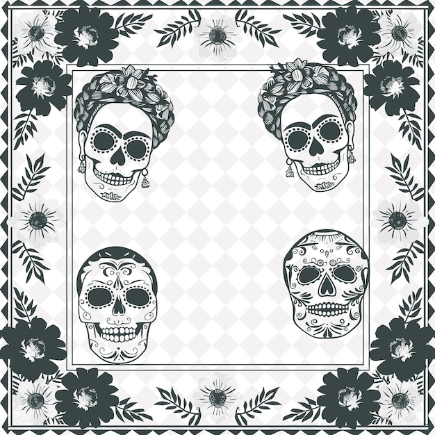 PSD a set of skulls and skulls with a frame that says quot skulls quot