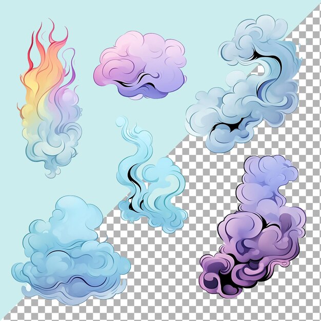 PSD set of smokes with rainbow effects