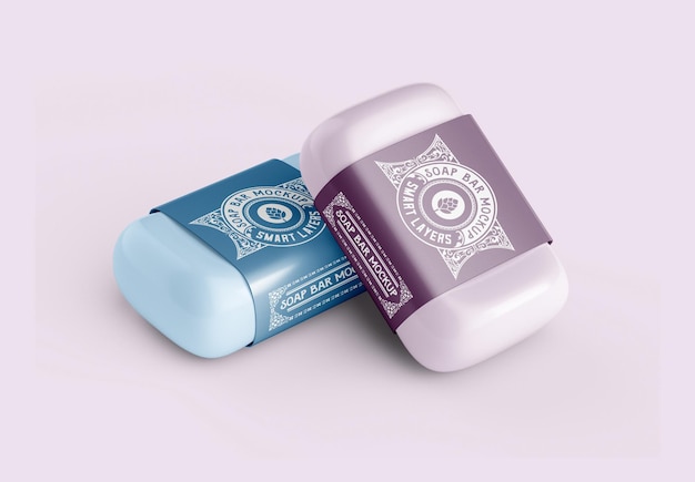 Set Soap Bar Package Mockup