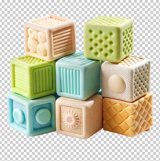 a set of soft blocks with different shapes and text