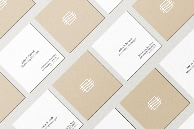 PSD set of square cards mockup