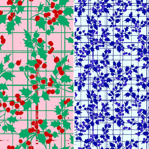 PSD una serie di quadrati con un disegno di fiori e foglie