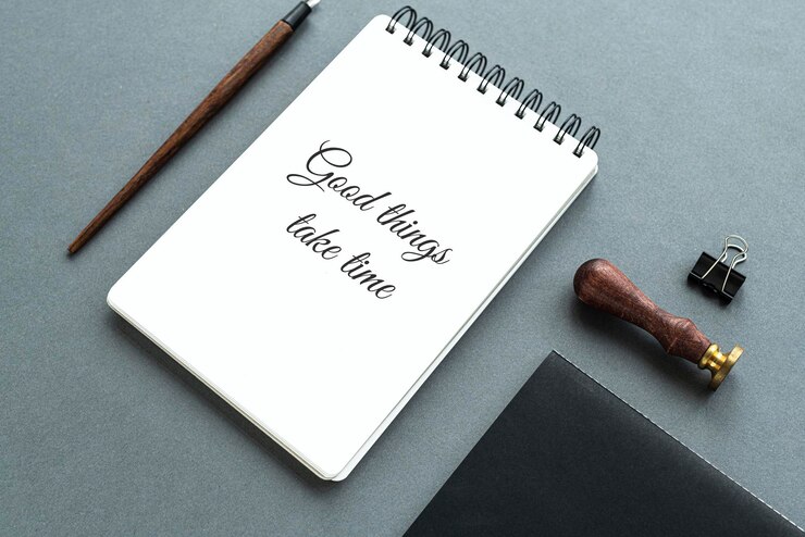 PSD set of stationery on workspace