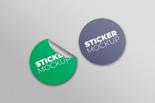 Set of stickers mockup