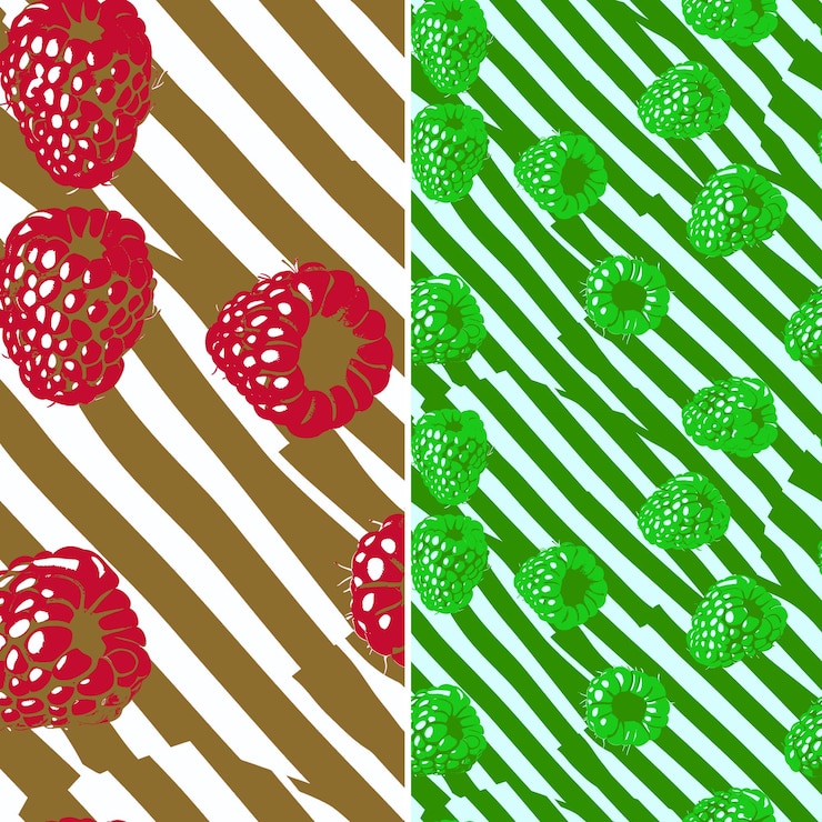PSD a set of strawberrys in green and white