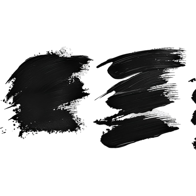 PSD set of strokes of black paint