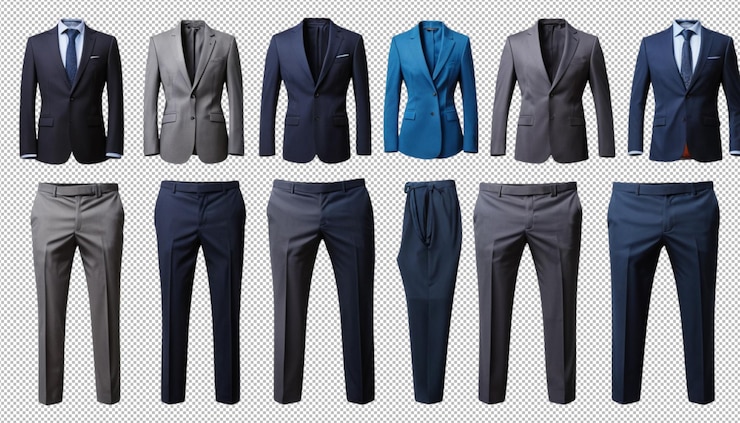 PSD set of stylish business suits for men
