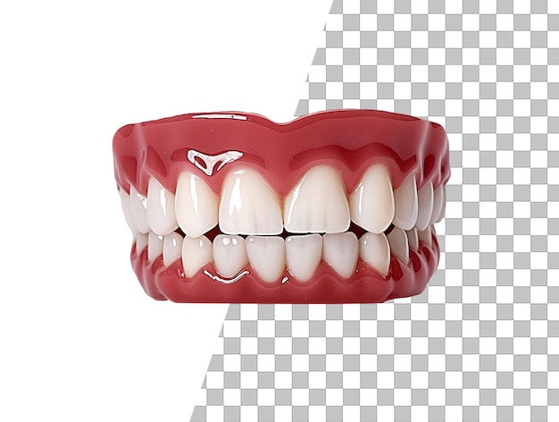 A set of teeth with transparent background