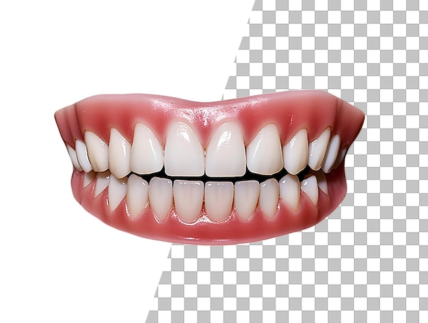 A set of teeth with transparent background