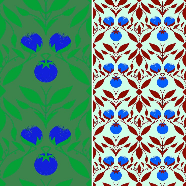PSD a set of three different designs with the blue flowers on the left