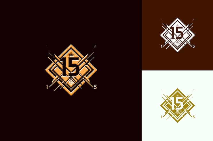 PSD a set of three different designs with a design that says 5