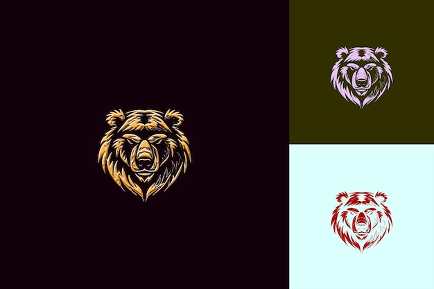 PSD a set of three images of a bear and a lion