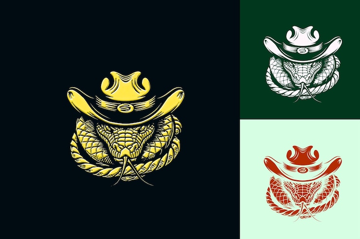 PSD a set of three logos with a crown and a crown