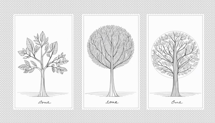 PSD set of three vertical poster frames