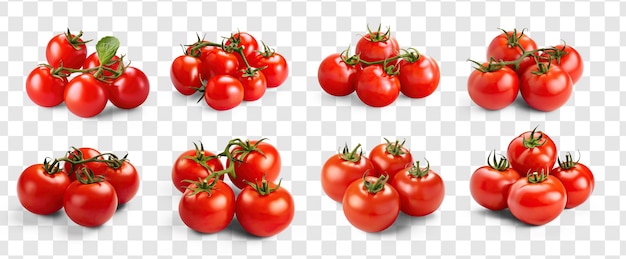 PSD set of tomatoes on transparency background psd