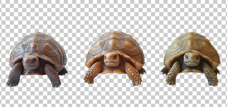 PSD set of a tortoises isolated transparent background