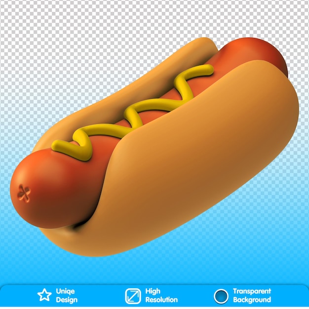 Set van 3d-realistische render fastfood elementen pictogram hotdog