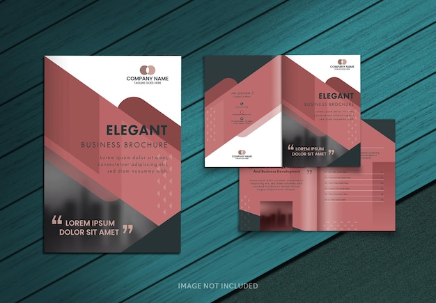 Set van elegante bifold brochure template lay-out voor bedrijfsconcept