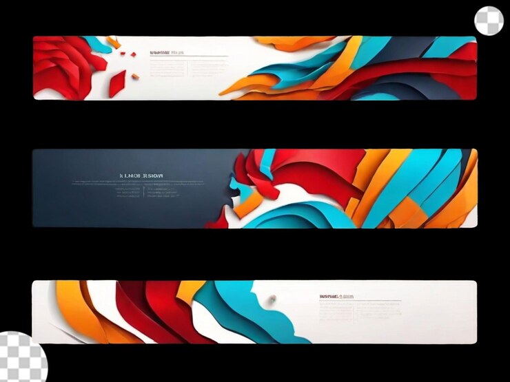 PSD set van gemengde banners png transparant
