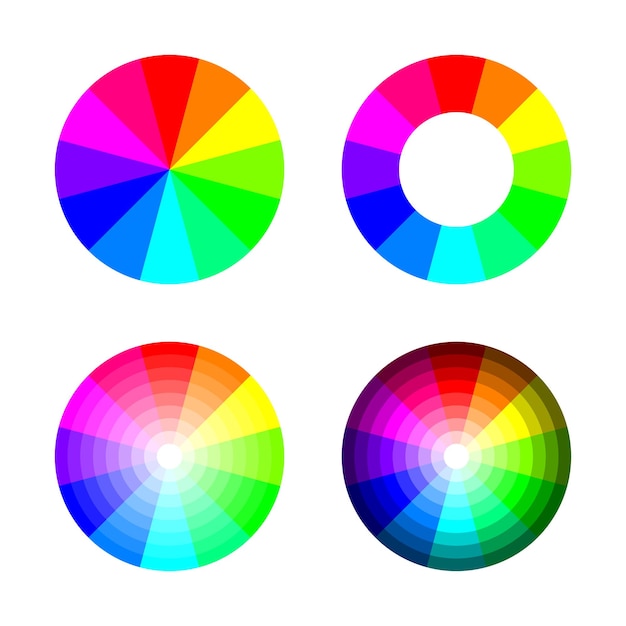 Set van kleurwiel 12 kleur rgb geïsoleerd
