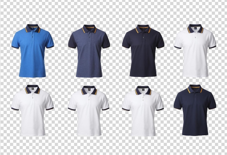 PSD set van polo shirts
