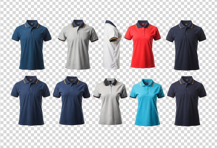 PSD set van polo shirts