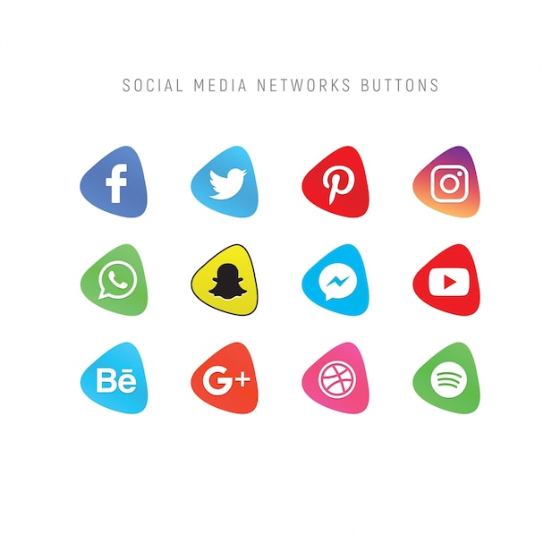 Set van sociale media netwerkknoppen