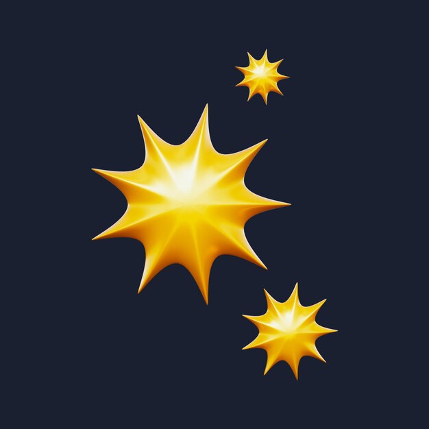 Set van sparkling star 3d iconen pack