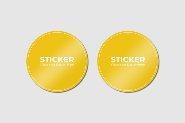 Set van twee zelfklevende stickers mockup