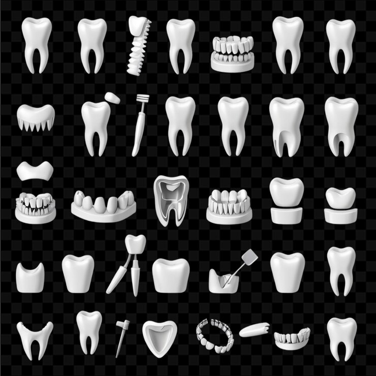 PSD set of vector icons related to dental contains such icons as broken tooth decay transparent back