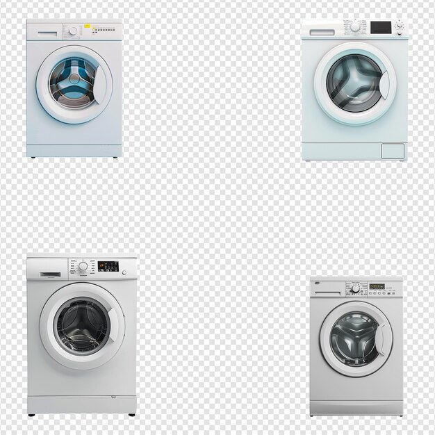 PSD a set of washing machine isolated on transparent background png