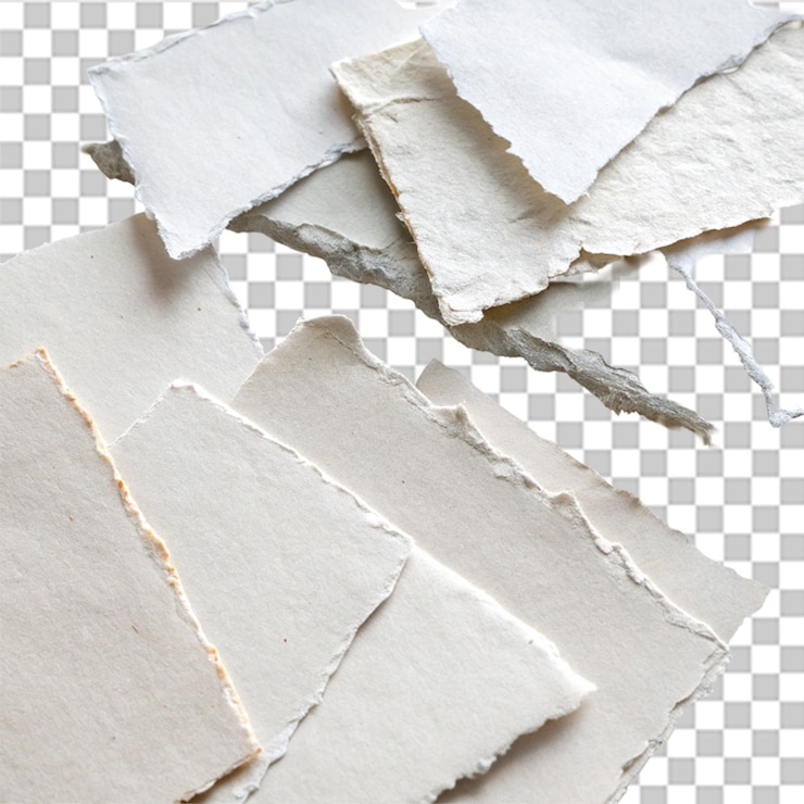 PSD set of white abstract torn paper texture