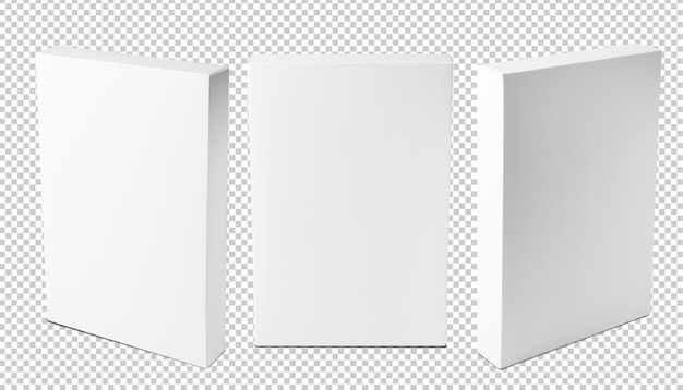 PSD set of white box mockup cutout psd file