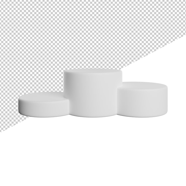 A set of white round boxes with a shadow on the bottom.