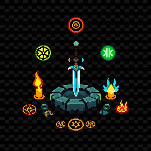set with items ceremonial dagger stone circle mystical symbols glowing runes a ceremonial dagger r