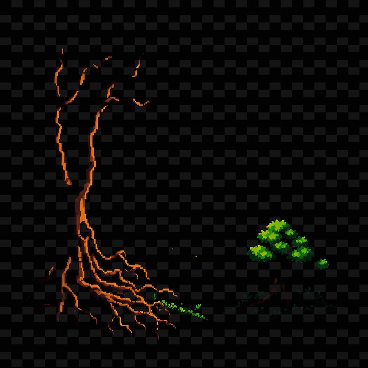PSD set with items dark forest twisted roots eerie fog ancient trees dark forest looms with mystery t
