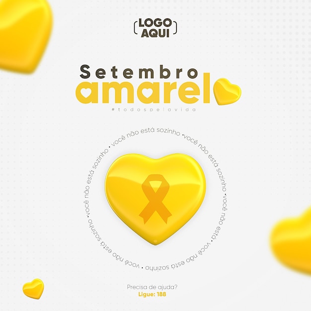 Setembro amarelo-feedsjabloon voor sociale media