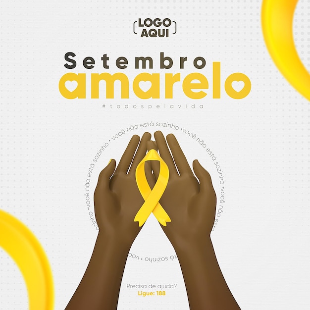 Setembro amarelo-feedsjabloon voor sociale media