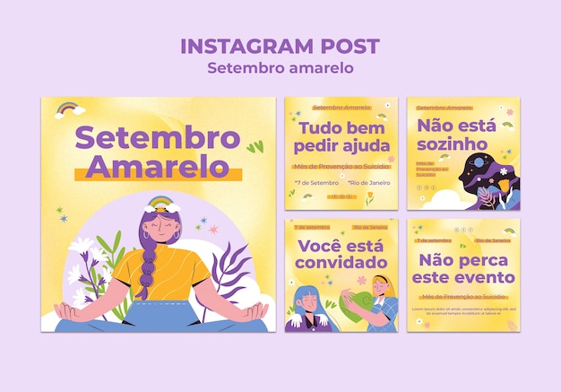 PSD setembro amarelo instagram-berichten
