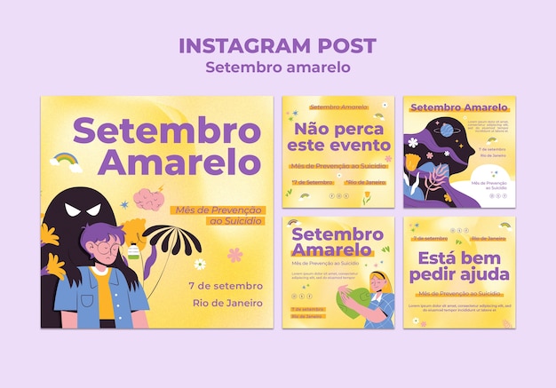 PSD setembro amarelo posty na instagramie