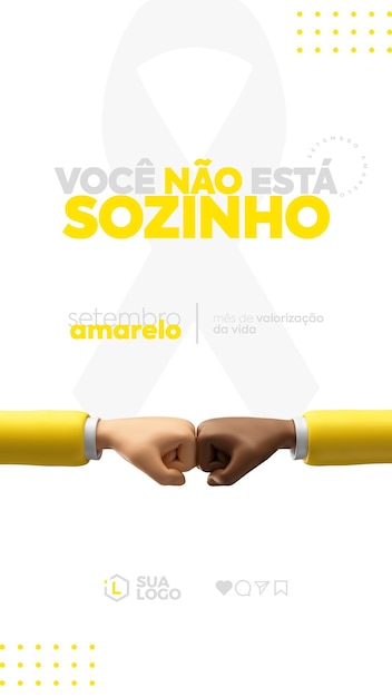 Setembro amarelo social media template in portuguese for brazilian celebration