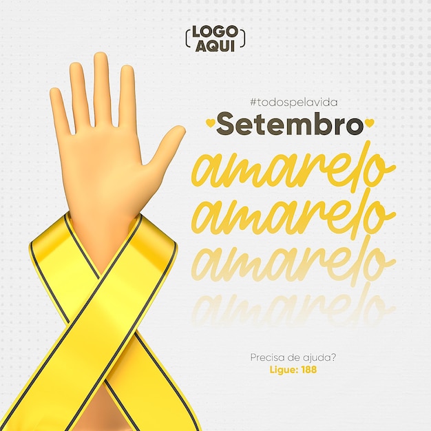 Setembro amarelo Szablon kanału mediów społecznościowych