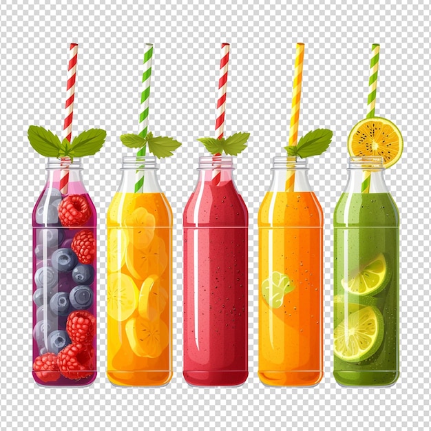 PSD sets of fruit drinks isolated on white