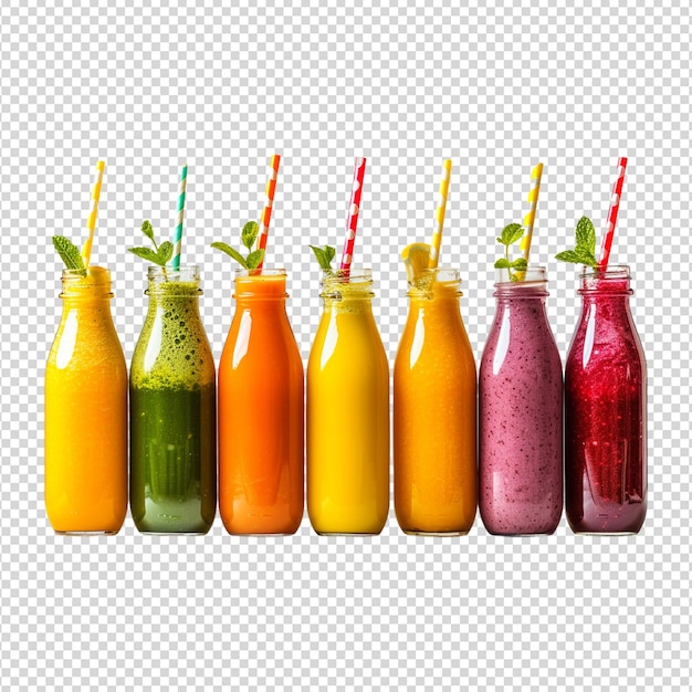 PSD sets of fruit drinks isolated on white