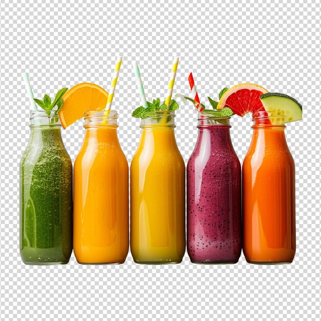 PSD sets of fruit drinks isolated on white