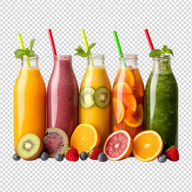 PSD sets of fruit drinks isolated on white